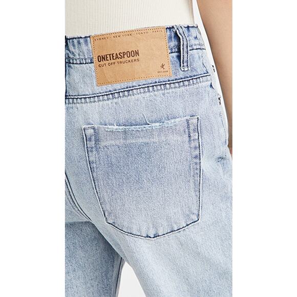 New One Teaspoon Salty Dog Cutoff Trucker Shorts $112 SIZE 26 Distressed - Picture 2 of 9